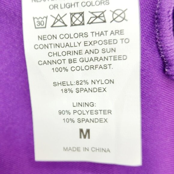 Smismivo Womens Purple Ruched One-Piece Swimsuit Size Medium Womens - Picture 5 of 11